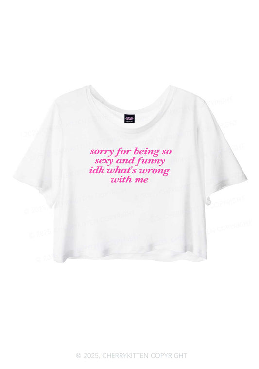 Sorry For Being So Funny Y2K Sheer Crop Tee Cherrykitten