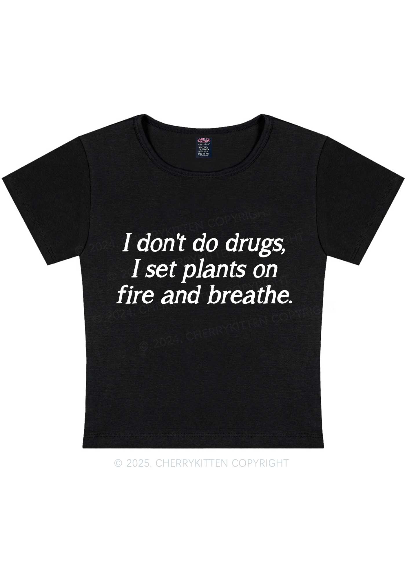 Set Plants On Fire Y2K Baby Tee Cherrykitten