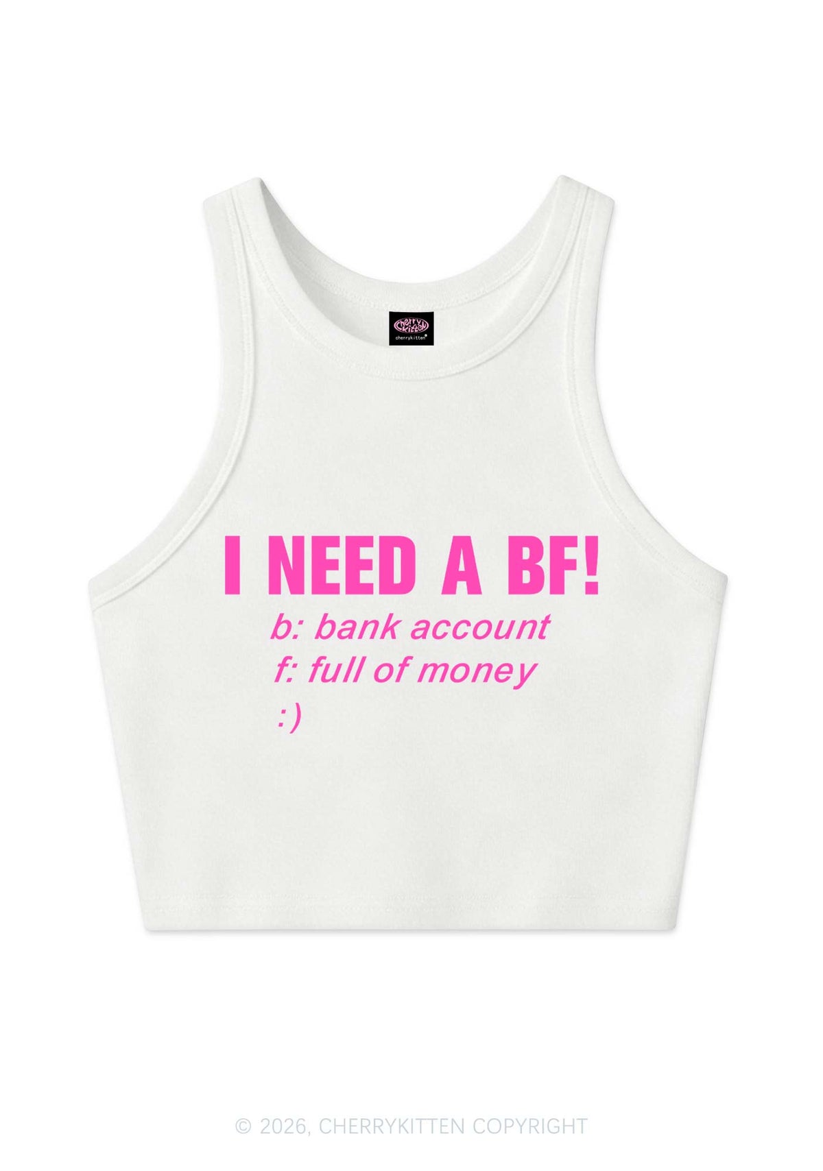 I Need A BF Y2K Crop Tank Top Cherrykitten
