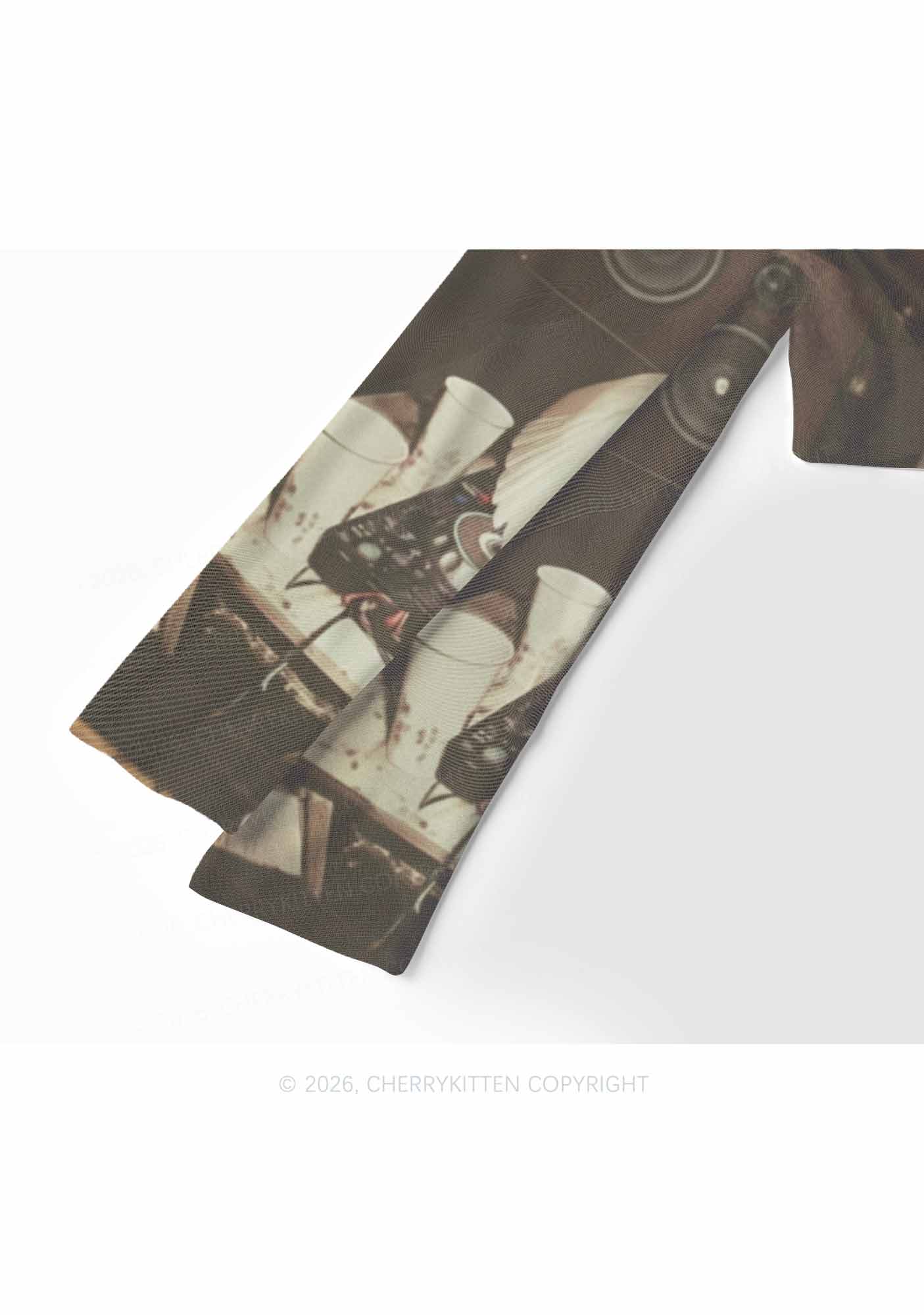 Sunglasses DJ Duck Y2K Mesh Long Sleeve Crop Top Cherrykitten