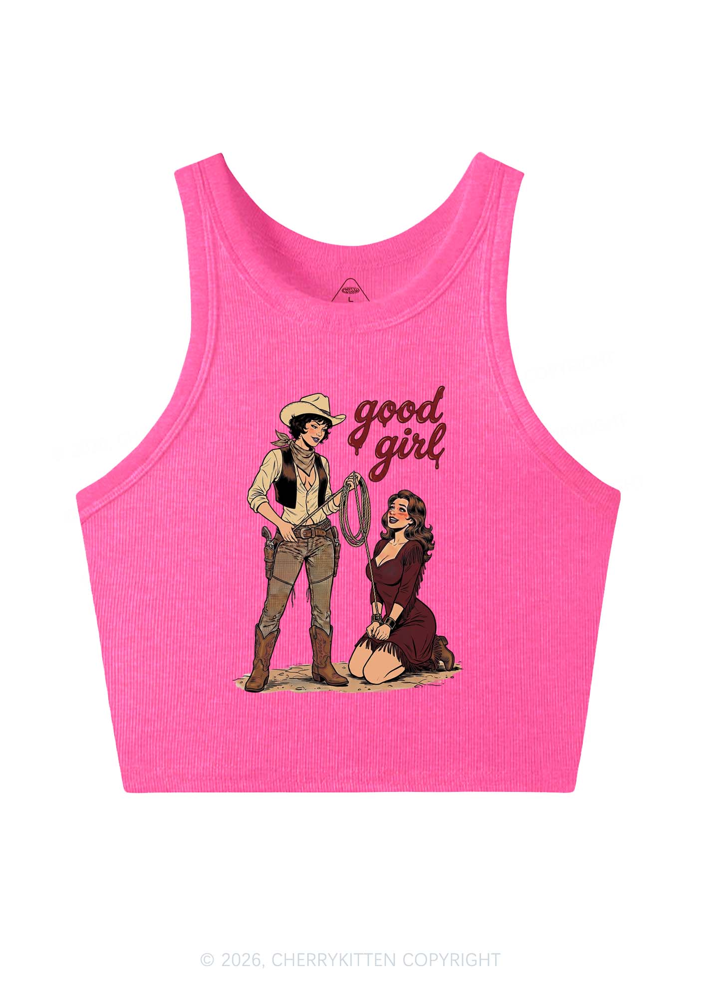 Good Girl Western Cowgirls Pride Y2K Crop Tank Top Cherrykitten
