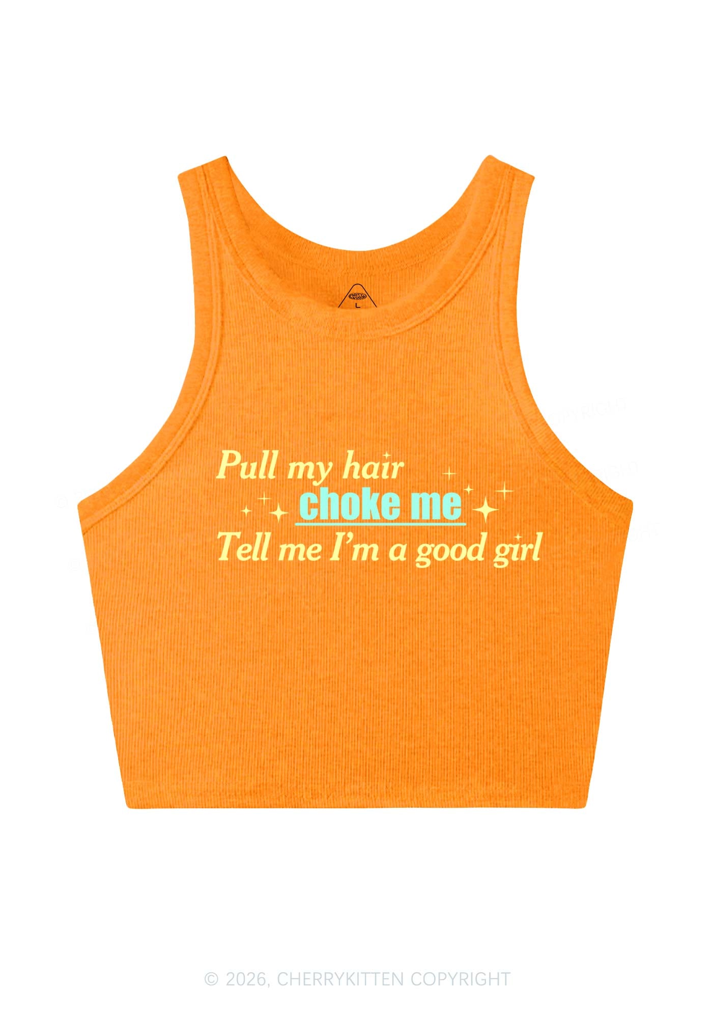 Choke Me Im Good Girl Y2K Crop Tank Top Cherrykitten