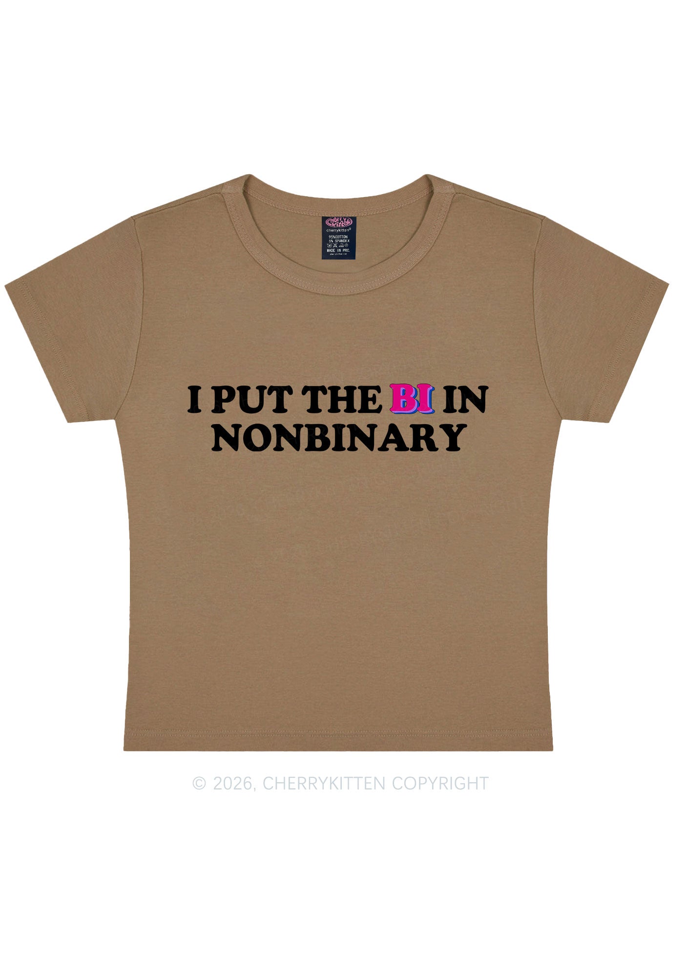 I Put The Bi In Nonbinary Pride Y2K Baby Tee Cherrykitten