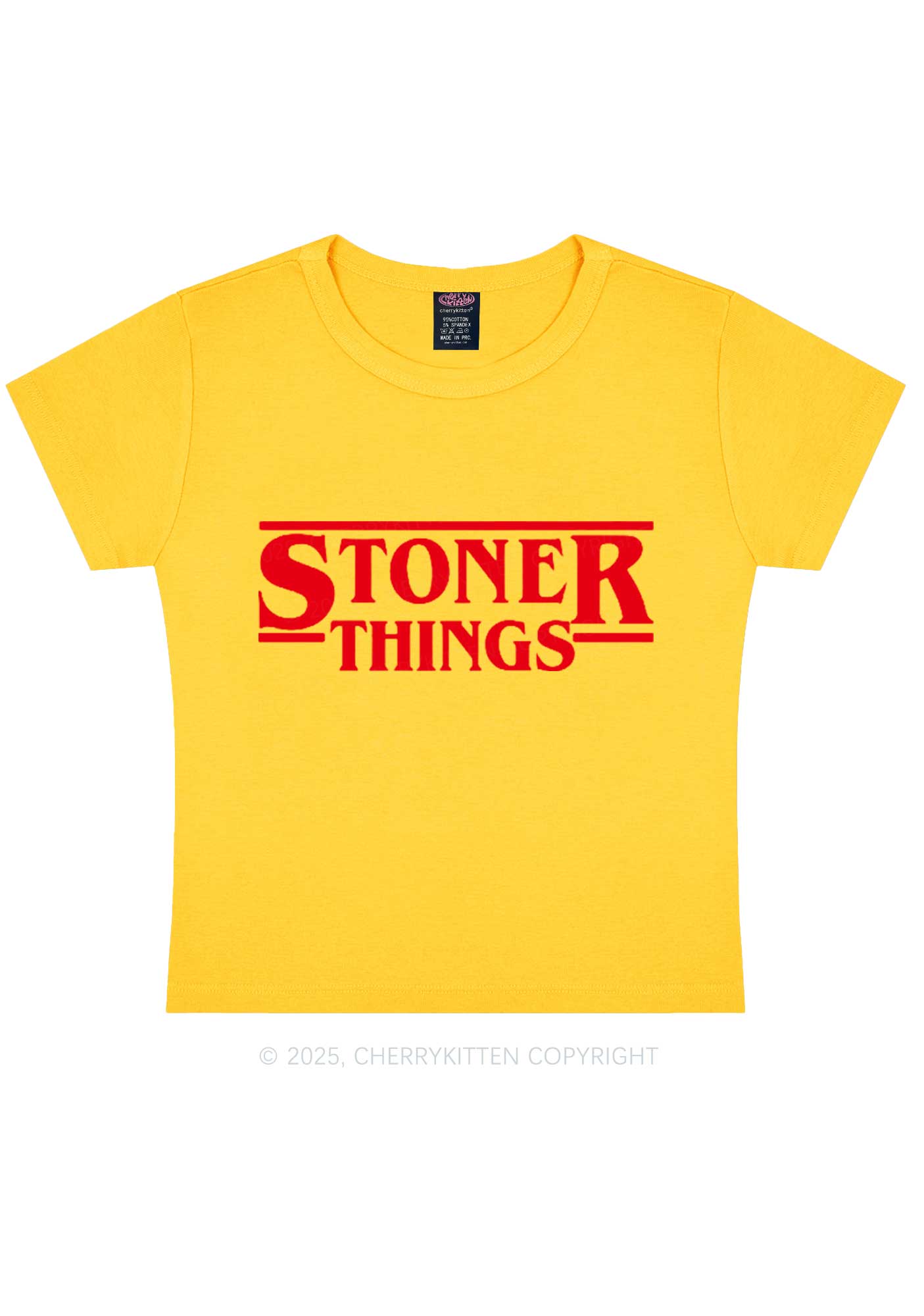 Stoner Things Y2K Baby Tee Cherrykitten
