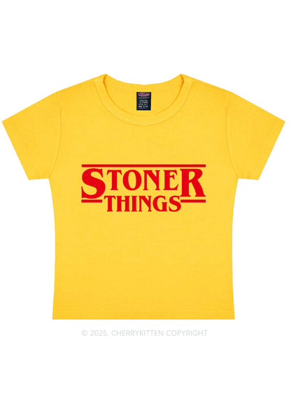 Stoner Things Y2K Baby Tee Cherrykitten