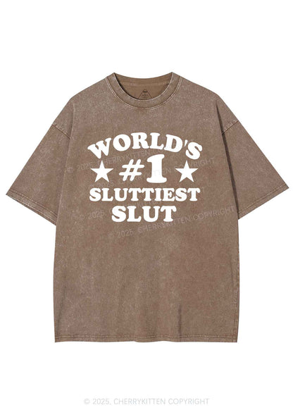 Worlds First Slxttiest Slxt Y2K Shirts Washed Tee Cherrykitten