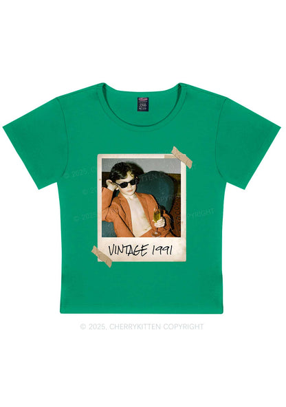 Custom Vintage Photo And Year Y2K Baby Tee Cherrykitten