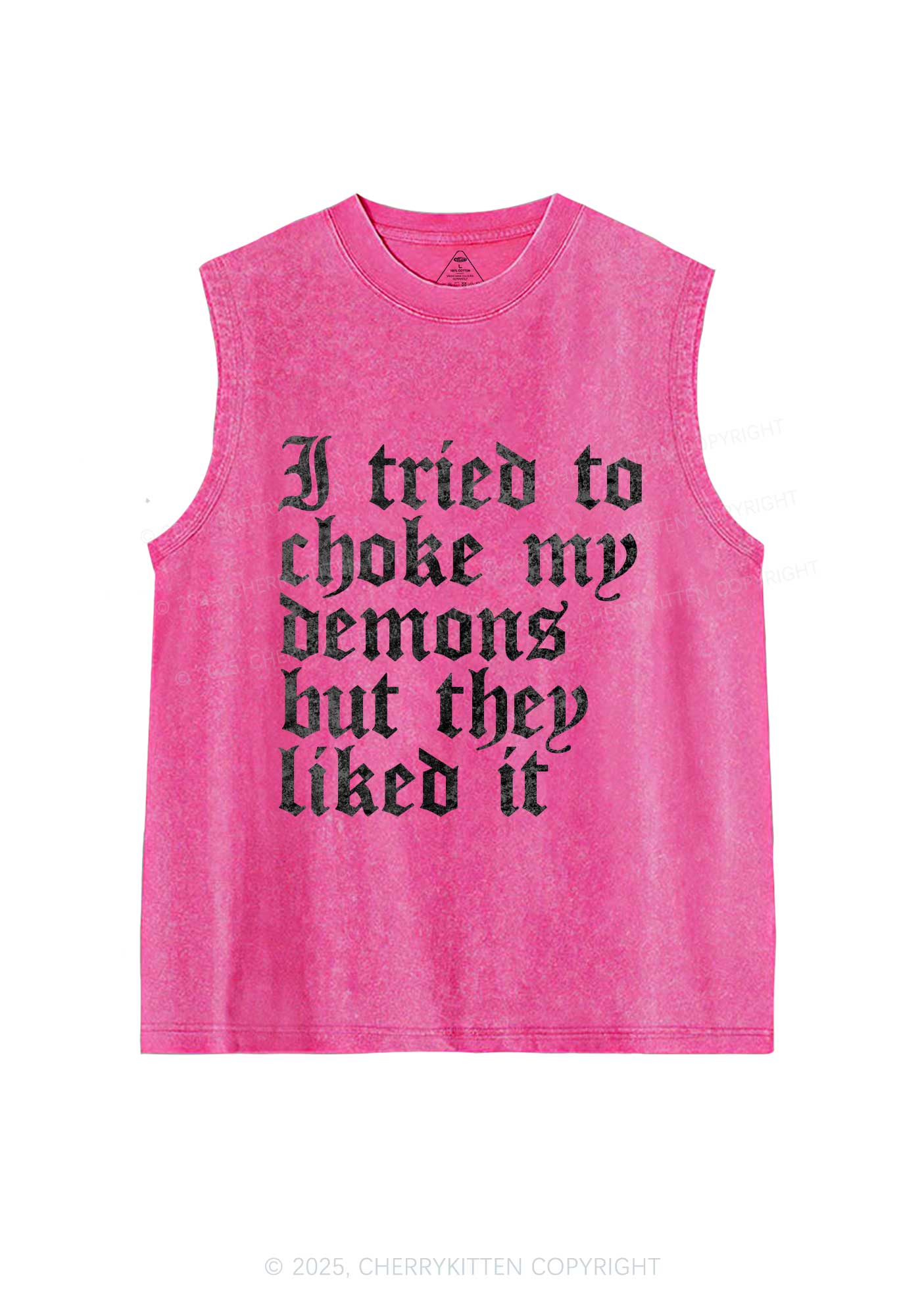 Halloween Choke Demons They Liked Y2K Washed Muscle Tank Cherrykitten