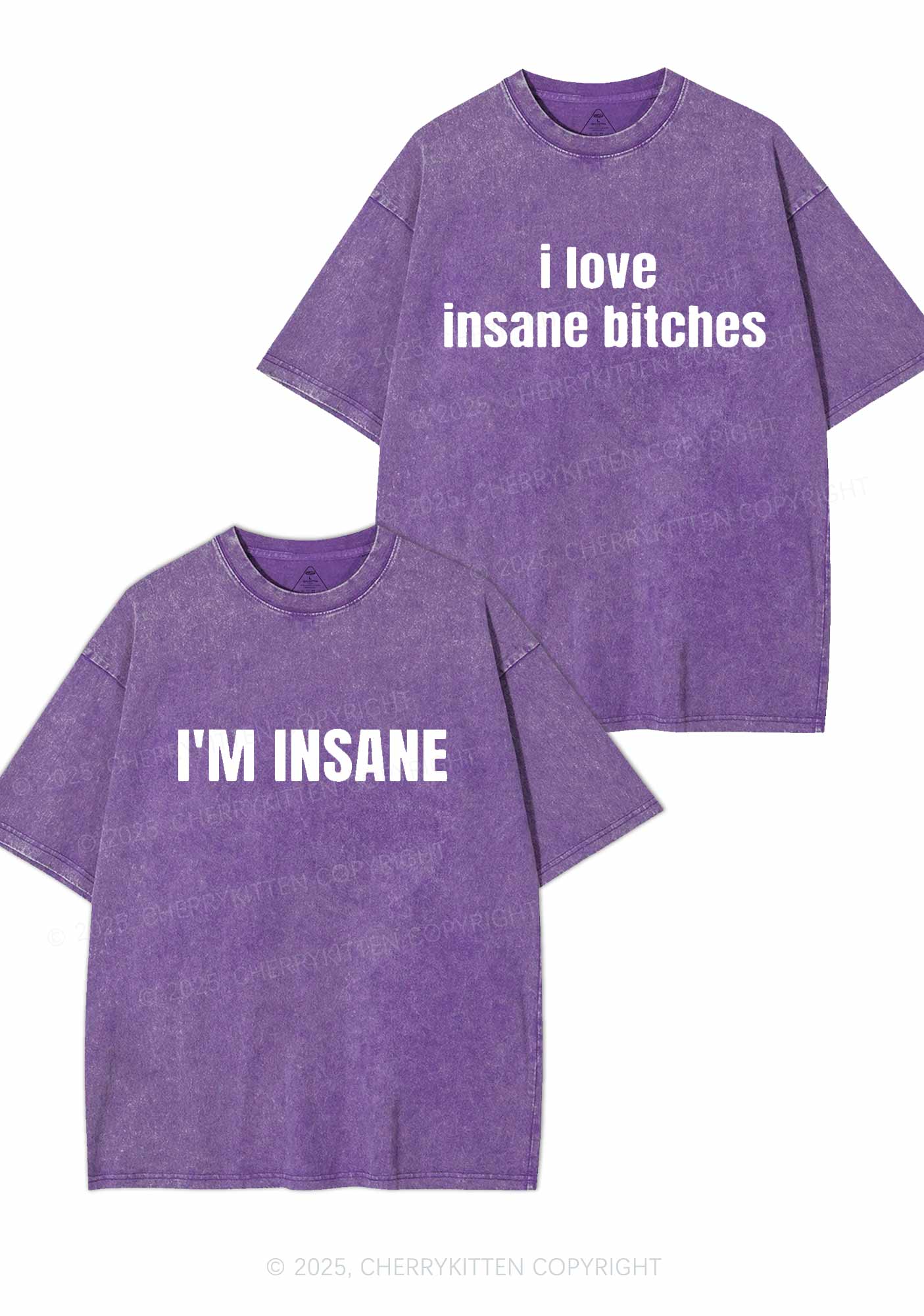 I Love Insane Y2K Valentine's Day Washed Tee Cherrykitten