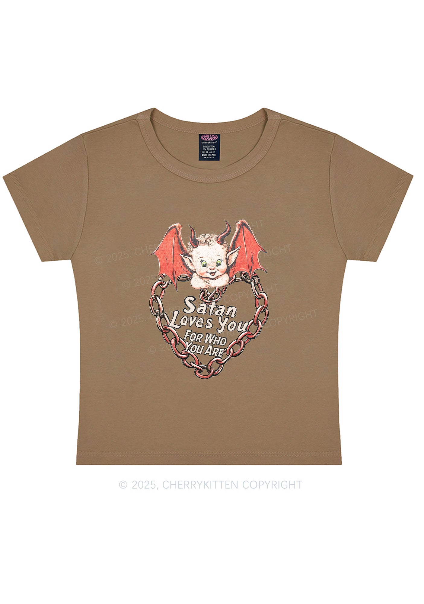 Satan Loves You Y2K Baby Tee Cherrykitten