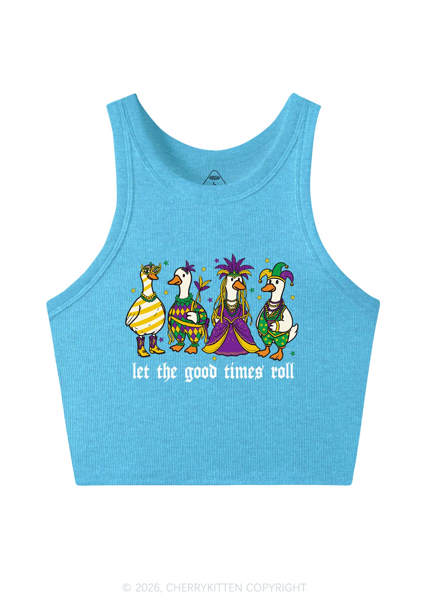 Let The Good Times Roll Y2K Crop Tank Top Cherrykitten