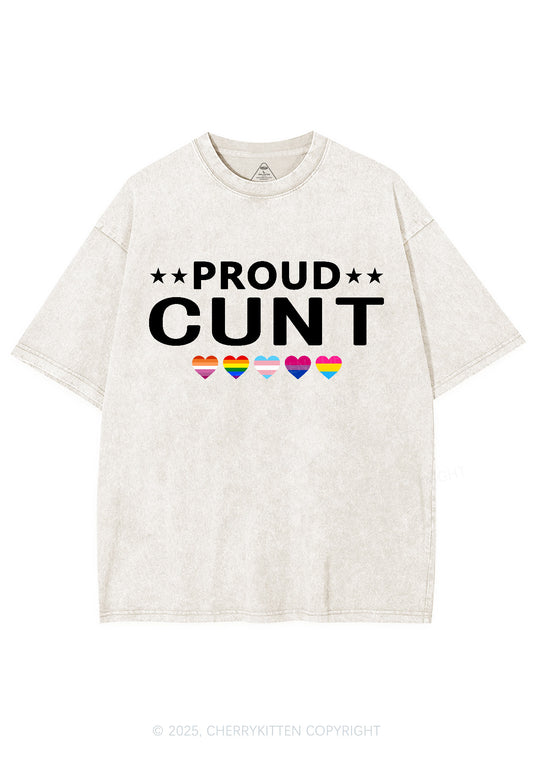 Proud Cxxt Pride Y2K Shirts Washed Tee Cherrykitten