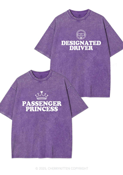 Passenger Princess Designated Driver Y2K Valentine's Day Washed Tee Cherrykitten