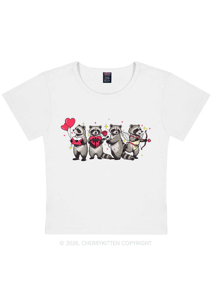Raccoon Cupids Valentine's Day Y2K Baby Tee Cherrykitten