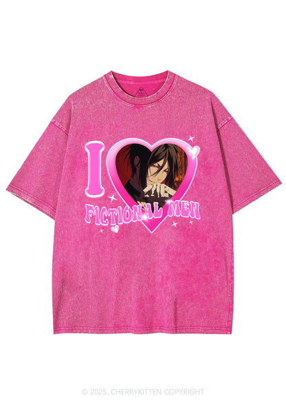 Custom I Love Fictional Men Y2K Shirts Washed Tee Cherrykitten