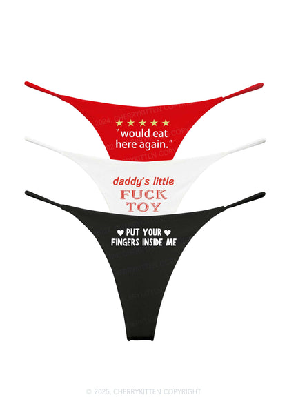 3 Pack Eat Here Again Y2K Bikini String Thong Cherrykitten