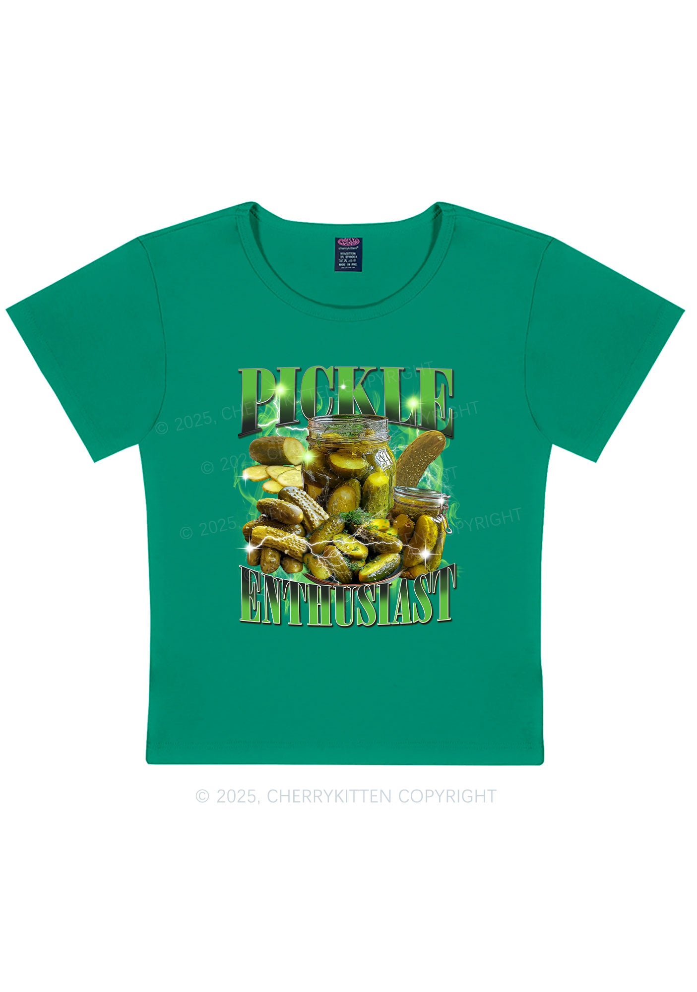 Pickle Enthusiast Y2K Baby Tee Cherrykitten