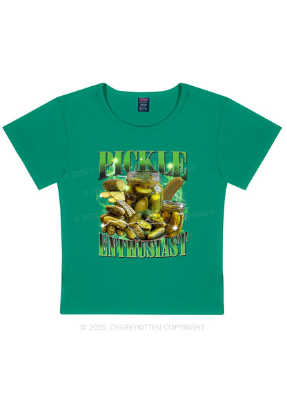 Pickle Enthusiast Y2K Baby Tee Cherrykitten