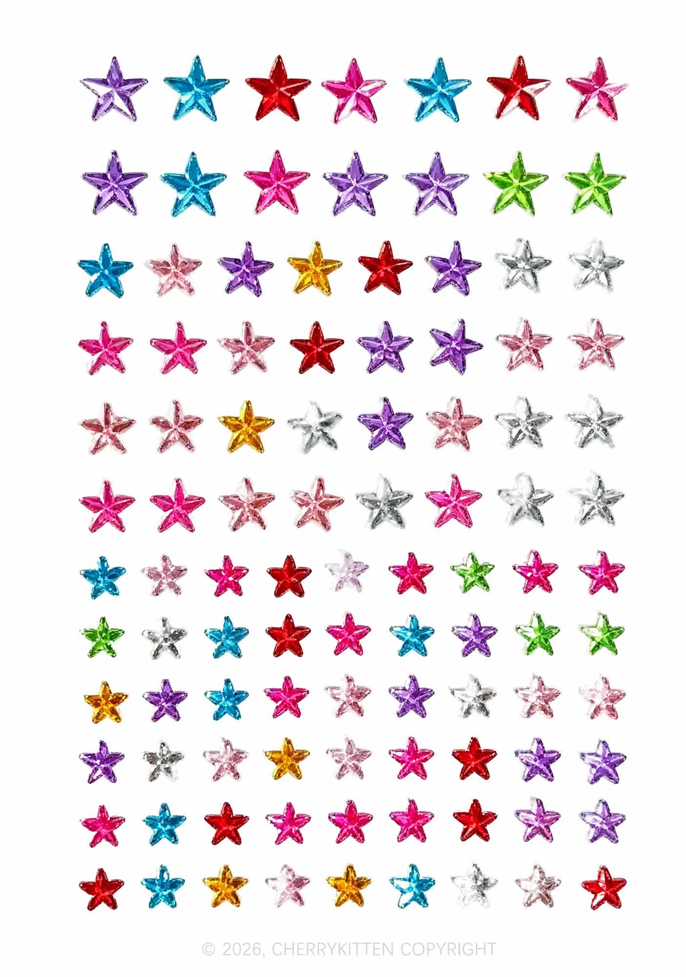 1pc Heart Gems Y2K Face Sticker Cherrykitten