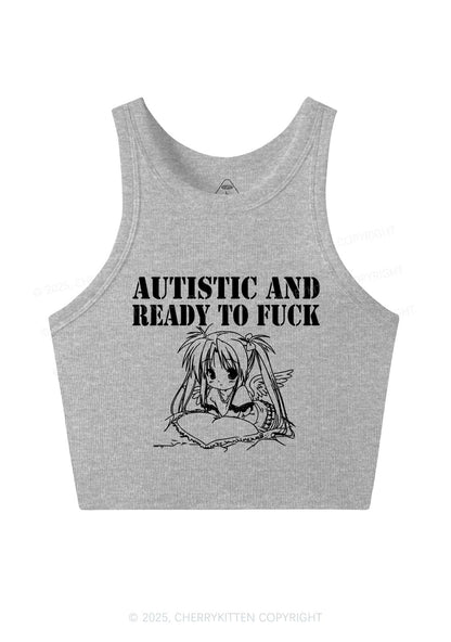 Autistic Ready To Fxxk Y2K Crop Tank Top Cherrykitten