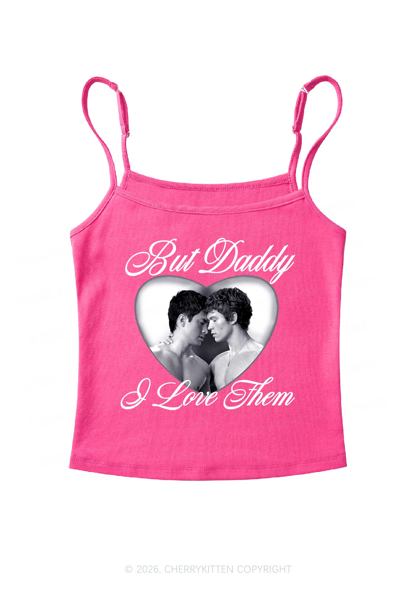 Retro But Daddy I Love Them HR Y2K Spaghetti Strap Cami Cherrykitten