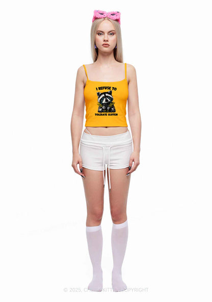 Refuse To Tolerate Gluten Y2K Spaghetti Strap Cami Cherrykitten