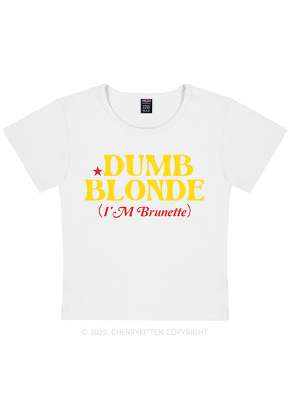 Dumb Blonde Brunette Y2K Baby Tee Cherrykitten
