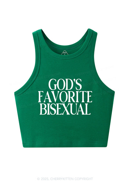 Gods Favorite Bisexual Pride Y2K Crop Tank Top Cherrykitten