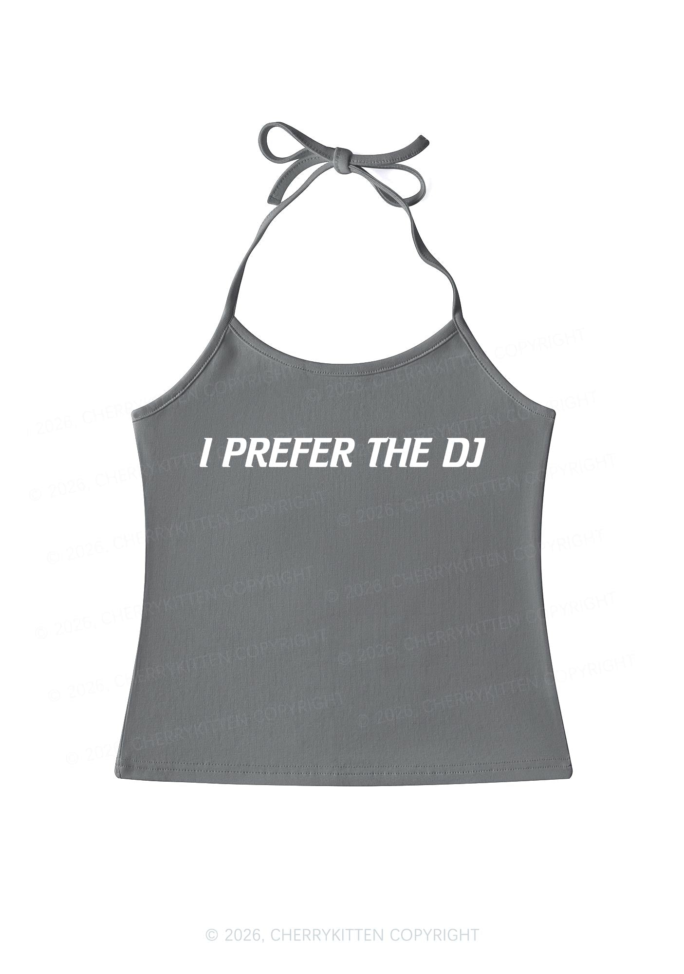 I Prefer The DJ Y2K Halter Neck Cami Cherrykitten