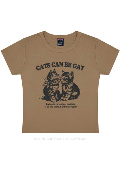 Cat Can Be Gay Pride Y2K Baby Tee Cherrykitten