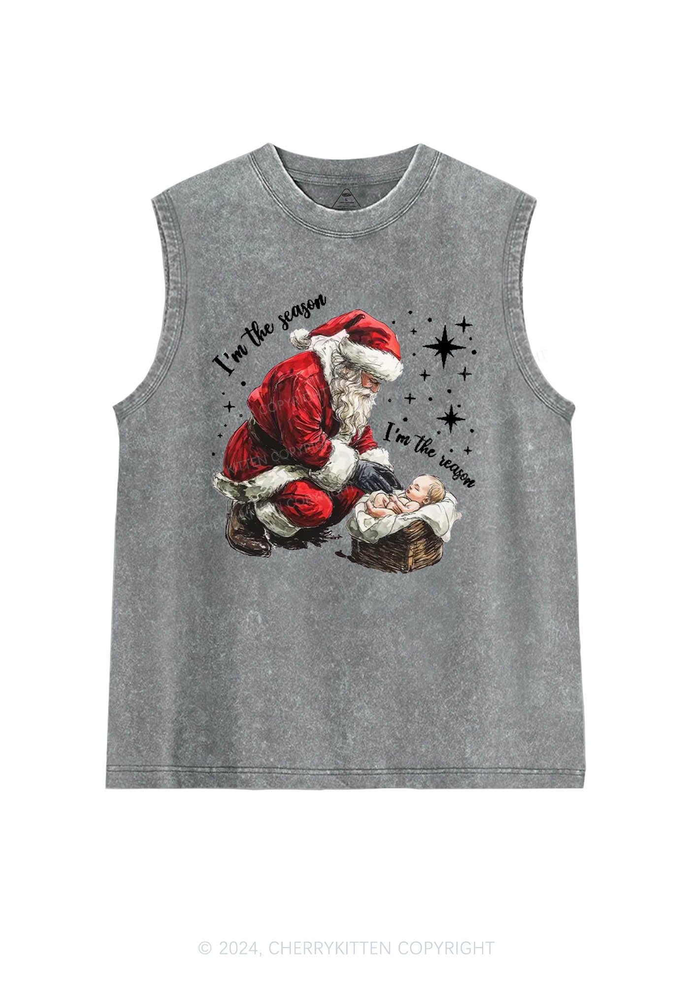 Christmas I'm The Season Y2K Washed Tank Cherrykitten