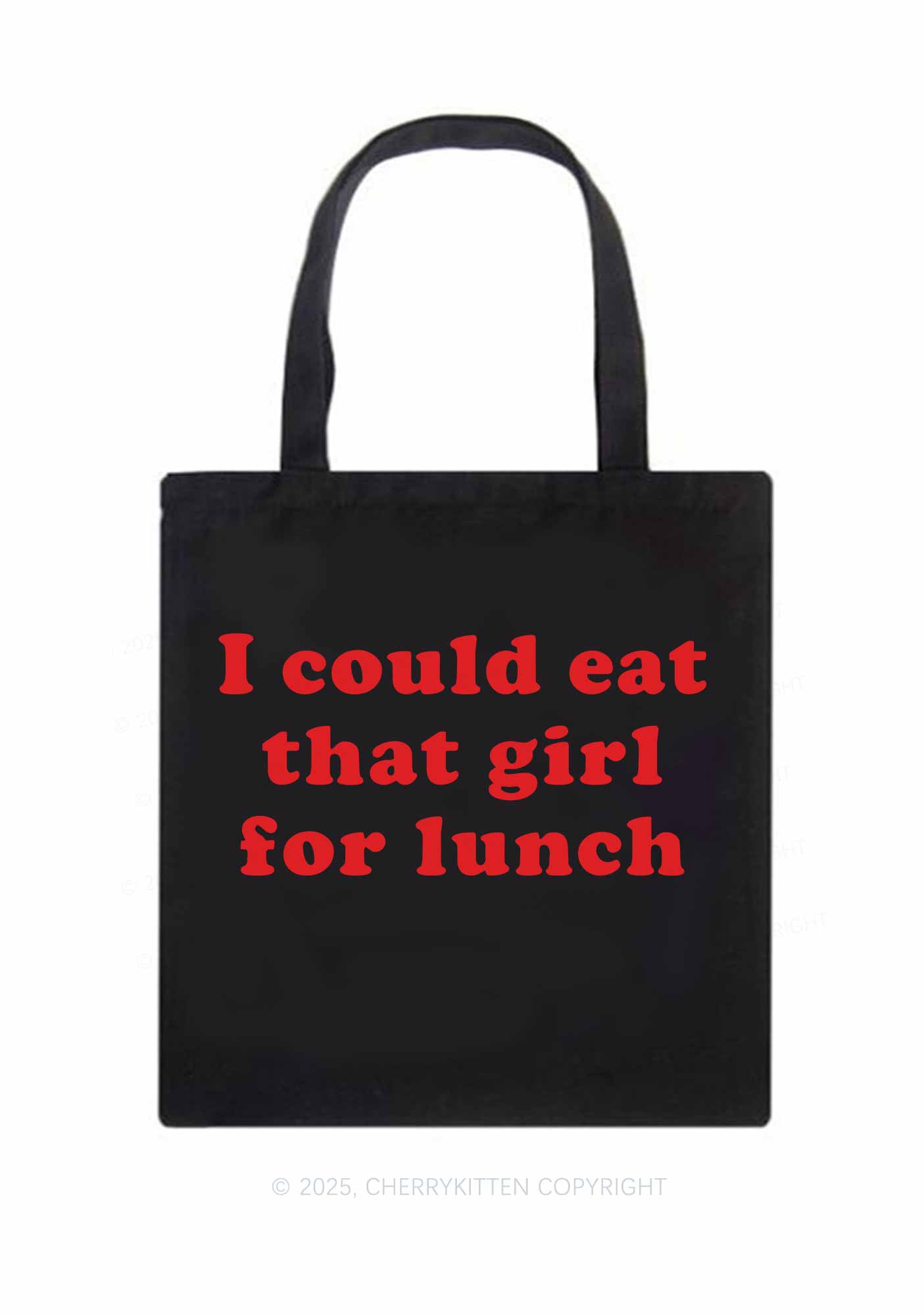 Eat Girl For Lunch Pride Y2K Canvas Tote Bag Cherrykitten