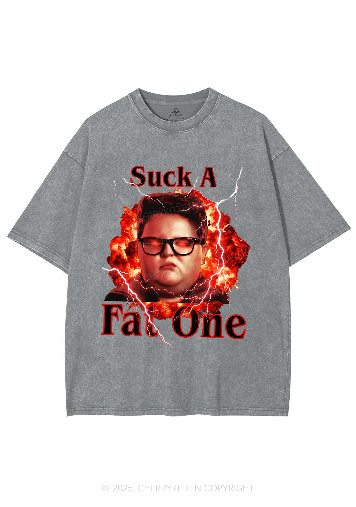 Suck A Fat One Y2K Shirts Washed Tee Cherrykitten
