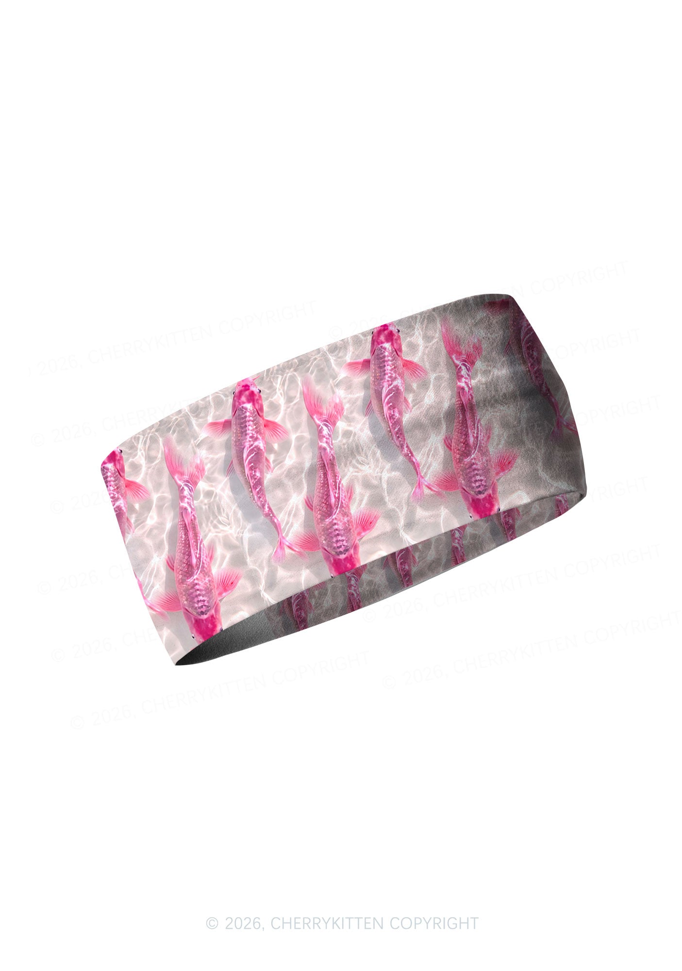 Pink Carp Water Ripple Y2K Print Headband Cherrykitten