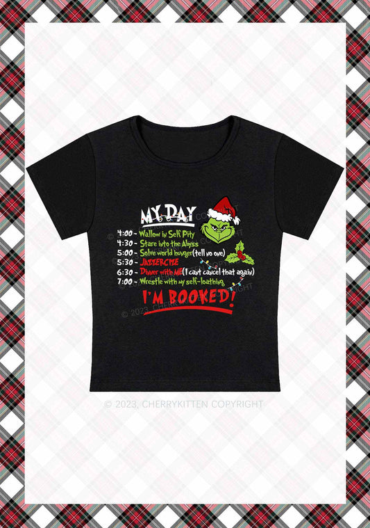 My Day I'm Booked Christmas Baby Tee Cherrykitten