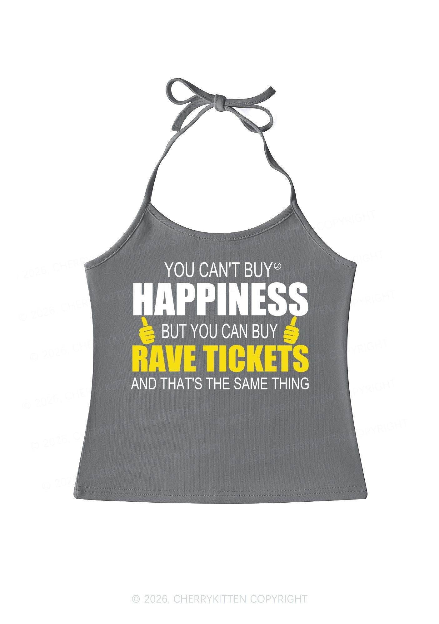 Happiness Rave Tickets Y2K Halter Neck Cami Cherrykitten