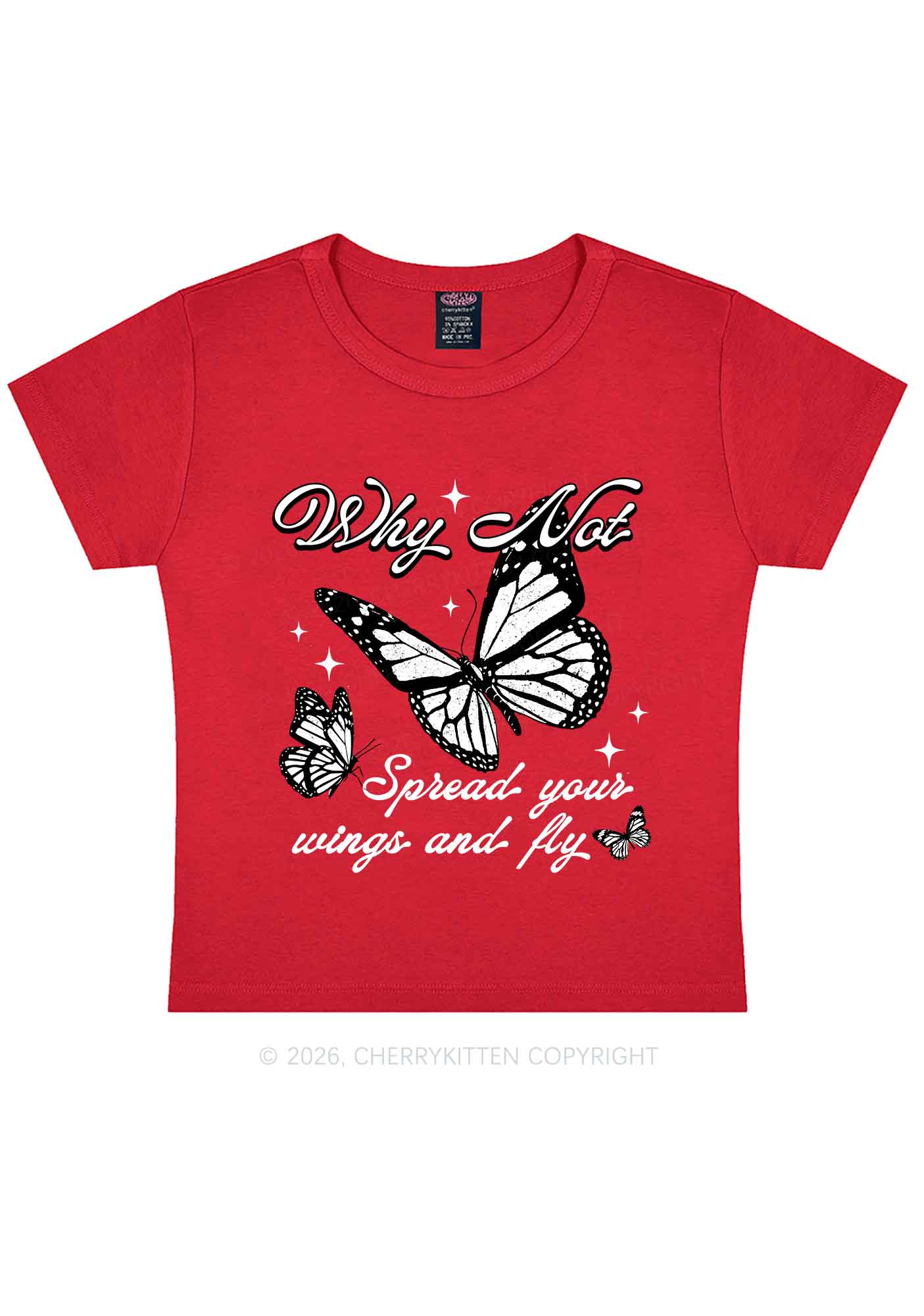 Spread Your Wings And Fly Y2K Baby Tee Cherrykitten