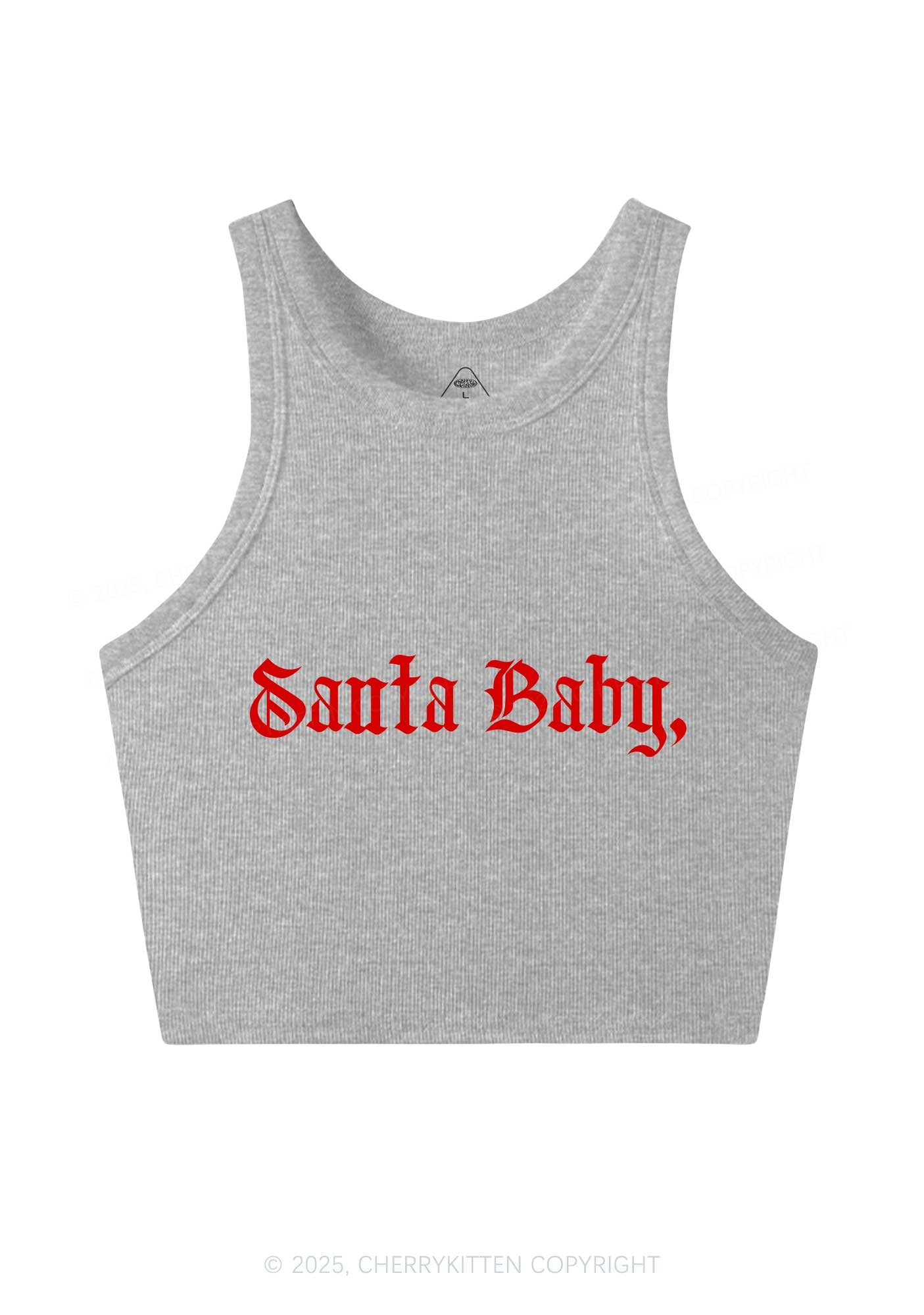 Christmas Santa Baby Y2K Crop Tank Top Cherrykitten