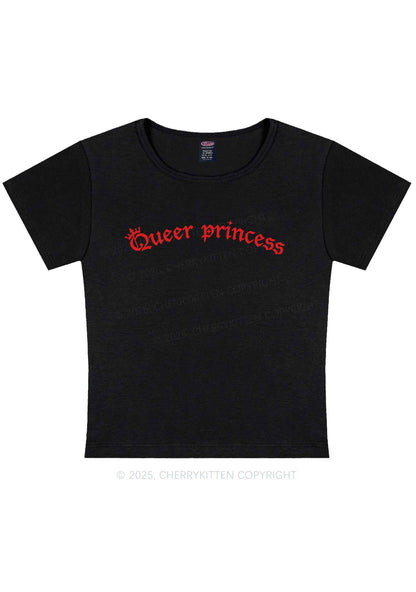 Gothic Queer Princess Pride Y2K Baby Tee Cherrykitten