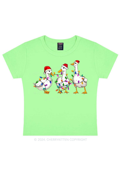 Christmas Santa Duck Y2K Baby Tee Cherrykitten