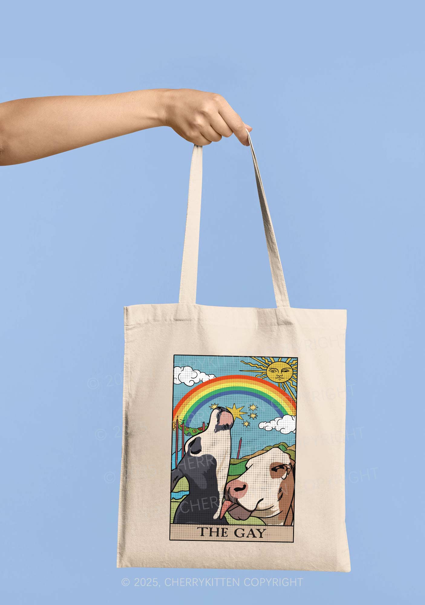 The Gay Pride Y2K Canvas Tote Bag Cherrykitten