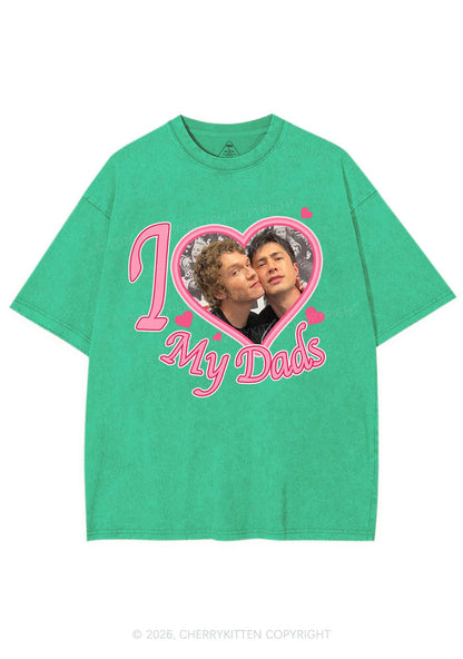 I Love My Dads HR Y2K Shirts Washed Tee Cherrykitten