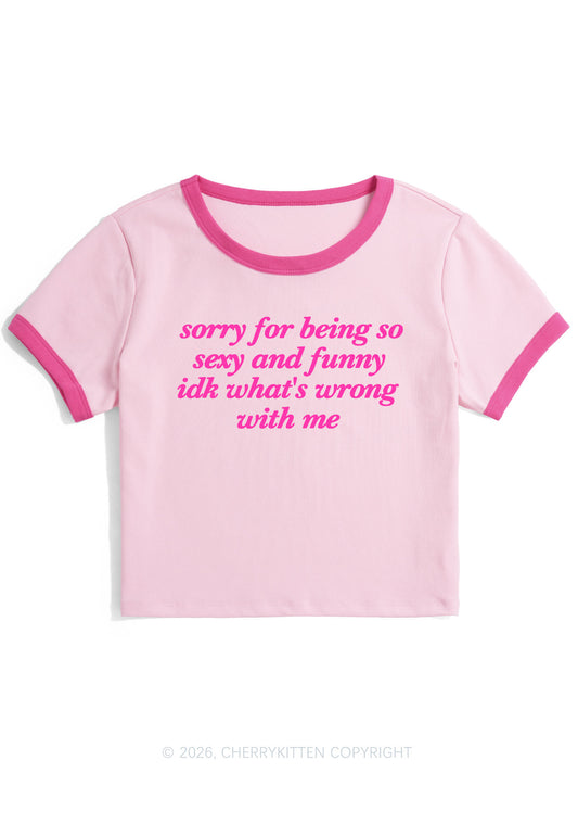 Sorry For Being So Funny Y2K Ringer Tee Cherrykitten