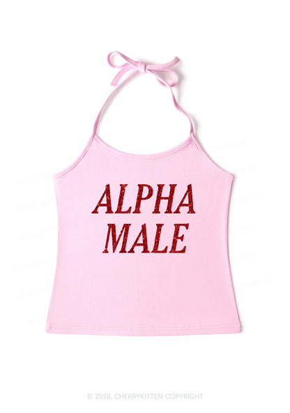 Glitter Alpha Male Y2K Halter Neck Cami Cherrykitten
