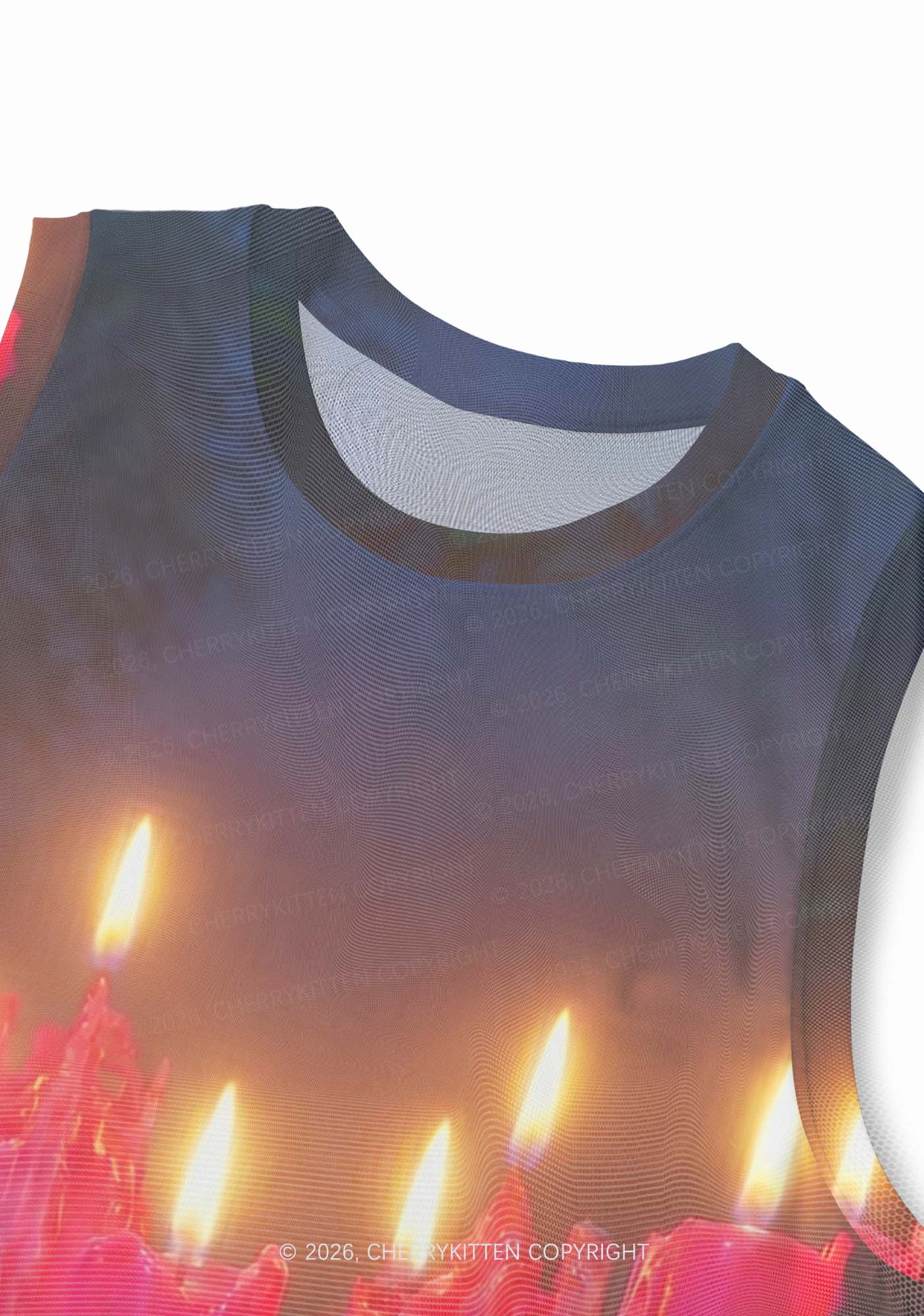 Bisexual Melting Candles Pride Y2K Mesh Muscle Tank Cherrykitten