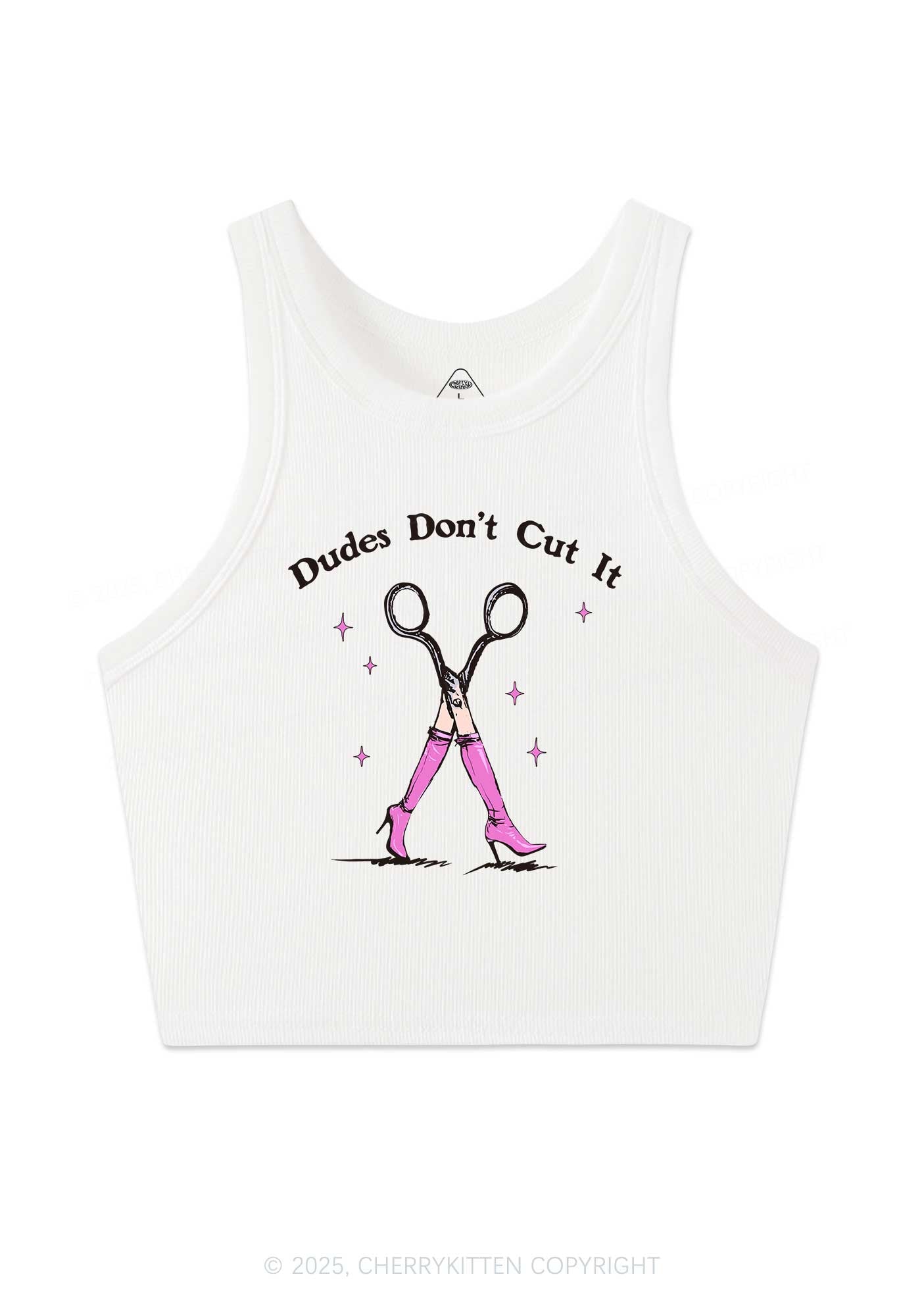 Dudes Dont Cut It Y2K Crop Tank Top Cherrykitten