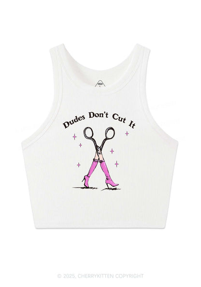 Dudes Dont Cut It Y2K Crop Tank Top Cherrykitten
