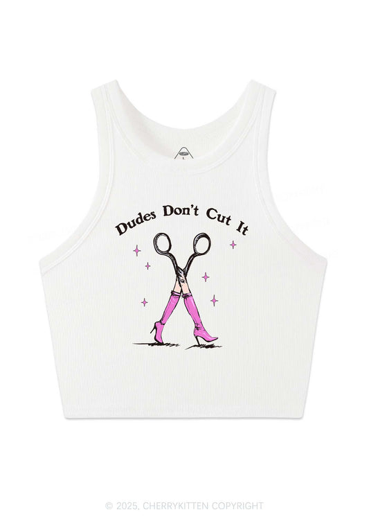 Dudes Dont Cut It Y2K Crop Tank Top Cherrykitten