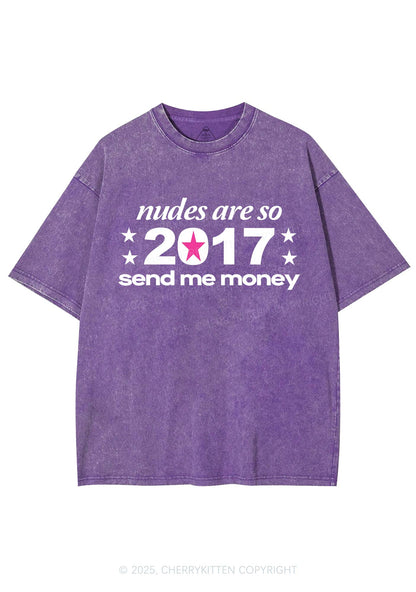 Nxdes Send Me Money Y2K Shirts Washed Tee Cherrykitten
