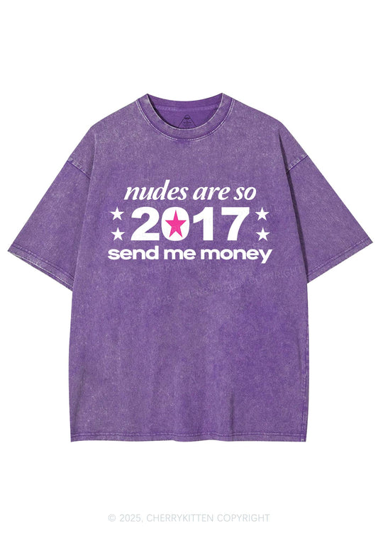 Nxdes Send Me Money Y2K Shirts Washed Tee Cherrykitten